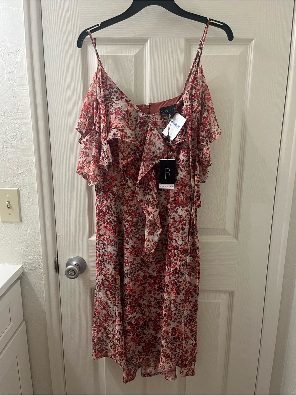 Floral Ruffle Spaghetti-Strap Dress